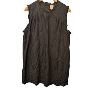 Gap x Doen Eyelet Mini Dress Black Feminine Grunge Ruffle Cotton Coastal Grandma